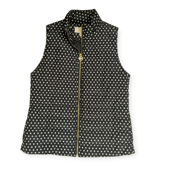 Michael Kors Jackets & Blazers - Michael Kors Puffer Vest Small Black White Polka Dot